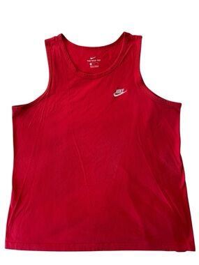 Nike Red Sleeveless Athletic Tank with White Swoosh